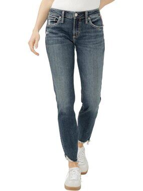 Mid Rise Slim Leg Boyfriend Jeans for Women - Stylish & Comfortable Denim